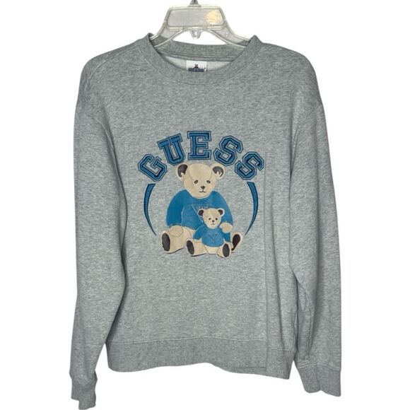 Guess Blue Crewneck Sweatshirt with Bear Graphic. Size Small. - Picture 1 of 6